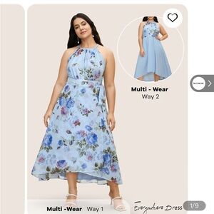 NWT BLOOMCHIC SIZE 22/24 Everywhere Dress - Halter Floral Wrap Hem Dress